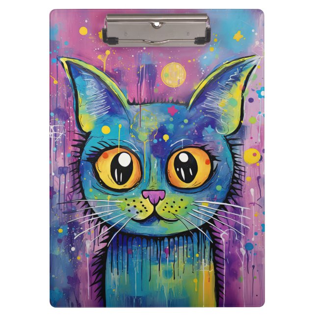 Carpeta De Pinza Gato gatito divertido lindo Animal de medios mixto (Anverso)