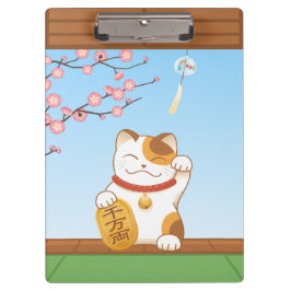 Carpeta De Pinza Gato japonés con suerte de calico, Maneki Neko