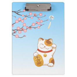 Carpeta De Pinza Gato japonés con suerte de calico, Maneki Neko