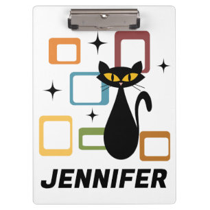Carpeta De Pinza gato negro de mediados de siglo