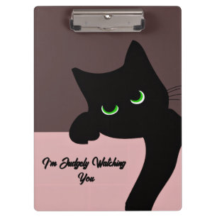 Carpeta De Pinza Gato Negro Divertido Personalizado Estético