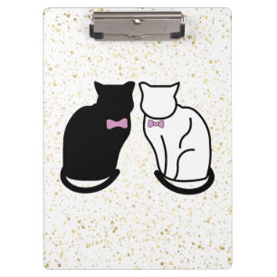 Carpeta De Pinza Gato negro y blanco