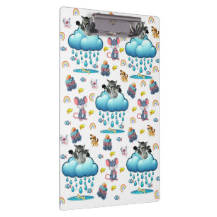 Carpeta De Pinza Gato Perro Ratón Arcoíris Pescado Huesos Portapape