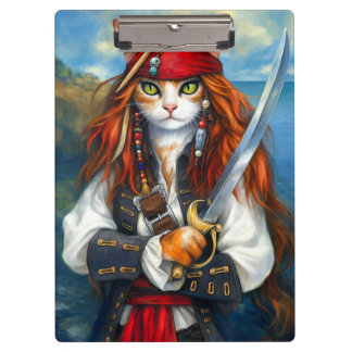 Carpeta De Pinza Gato pirata | Arte de carácter fantasía