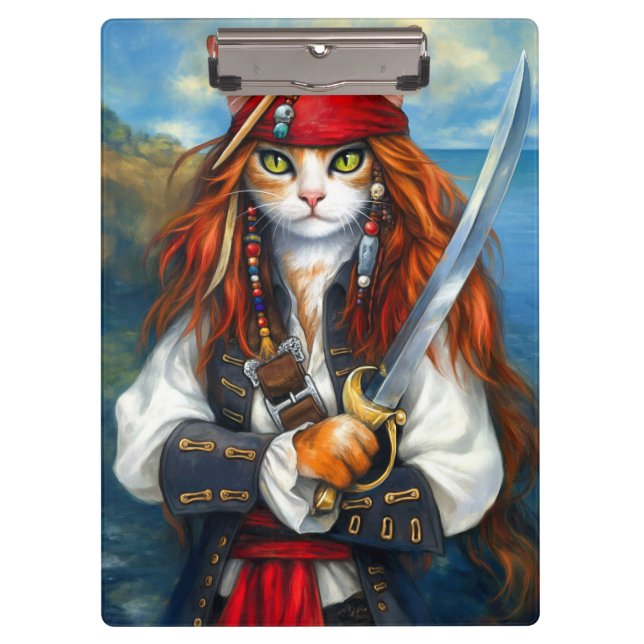 Carpeta De Pinza Gato pirata | Arte de carácter fantasía (Anverso)