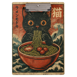 Carpeta De Pinza Gato Ramen japonés gracioso gráfico Kawaii Cat Ani