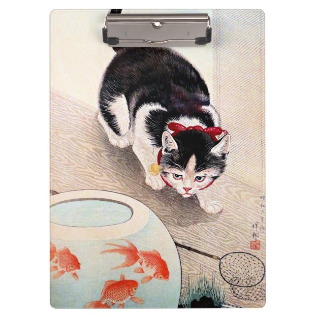 Carpeta De Pinza Gato y pecera (Anverso)