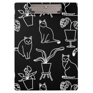 Carpeta De Pinza Gatos blancos en negro