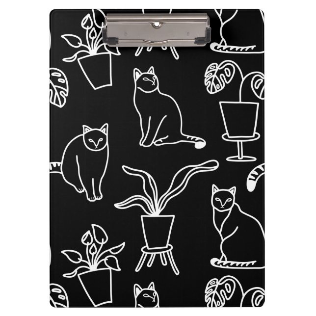 Carpeta De Pinza Gatos blancos en negro (Anverso)