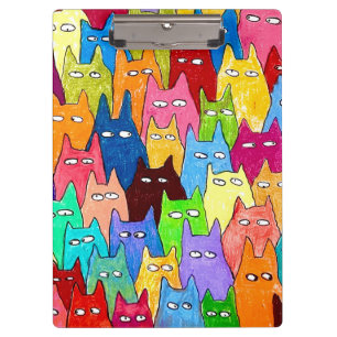 Carpeta De Pinza Gatos de Dibujos Animados Divertidos Dibujo a Lápi