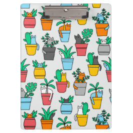 Carpeta De Pinza Gatos en macetas de flores