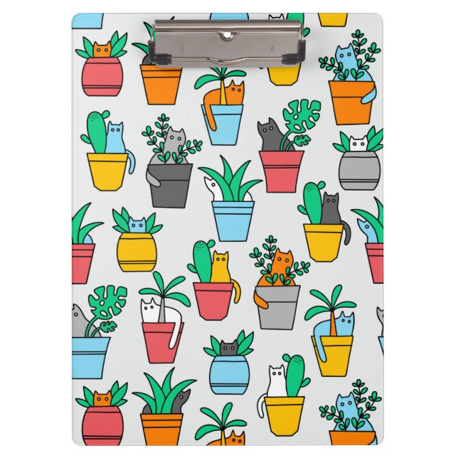 Carpeta De Pinza Gatos en macetas de flores (Anverso)