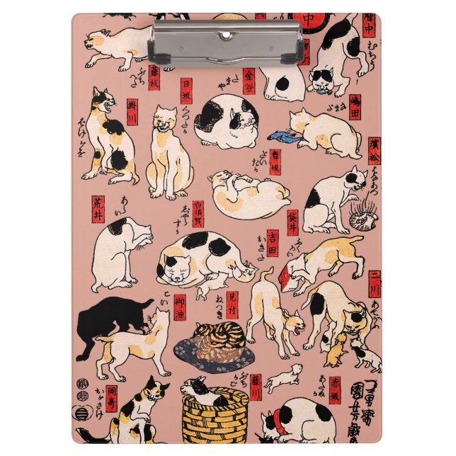 Carpeta De Pinza gatos japoneses Ukiyo-e Funny kitty (Anverso)
