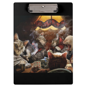 Carpeta De Pinza Gatos jugando al póquer