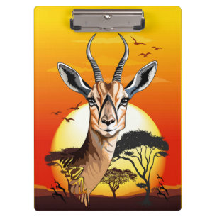 Carpeta De Pinza Gazelle Animal salvaje Antelope africano