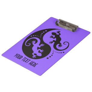 Carpeta De Pinza Geckos YIN & YANG negro + tu fondo e idea