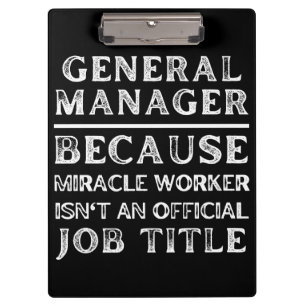 Carpeta De Pinza General Manager porque Milacle Worker no es un tra