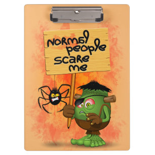 Carpeta De Pinza 'Gente normal me asusta' Humorístico Frankenstein