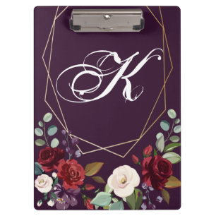 Carpeta De Pinza Geo de oro para Rosas púrpura de la placa de clip