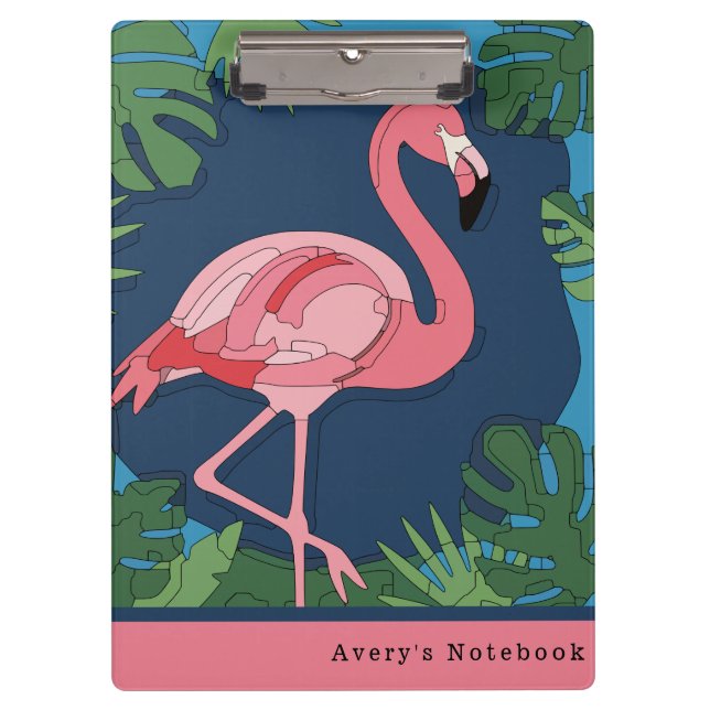 Carpeta De Pinza Geo Flamingo Puzzle (Anverso)
