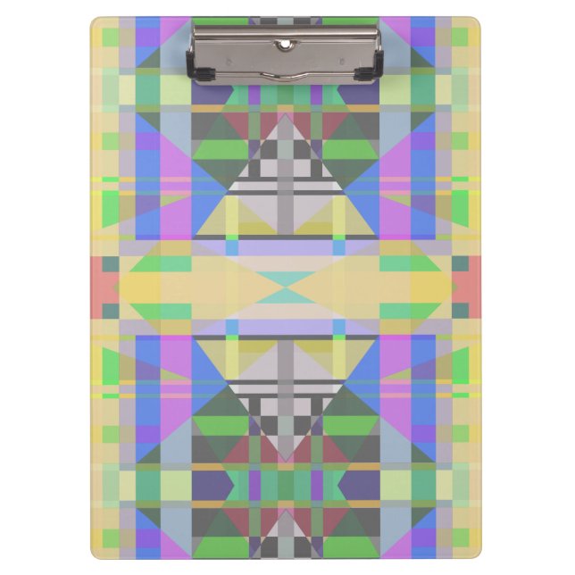 Carpeta De Pinza Geométrica de púrpura azul verde amarillo (Anverso)