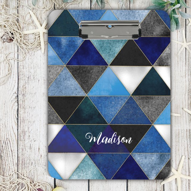 Carpeta De Pinza geométrico azul turquesa de moda (Subido por el creador)
