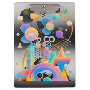 Carpeta De Pinza Geométrico de arte abstracto vibrante y caprichoso
