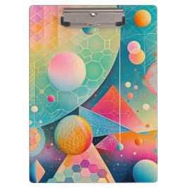 Carpeta De Pinza Geométrico de arte abstracto vibrante y caprichoso