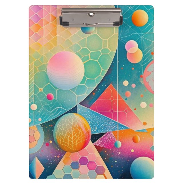 Carpeta De Pinza Geométrico de arte abstracto vibrante y caprichoso (Anverso)