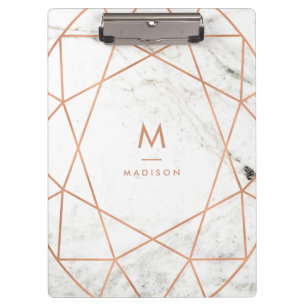 Carpeta De Pinza Geométrico moderno en el mármol blanco