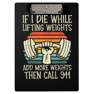 Carpeta De Pinza Gimnasio Si Muero Levantando Pesa Graciosa Fitness