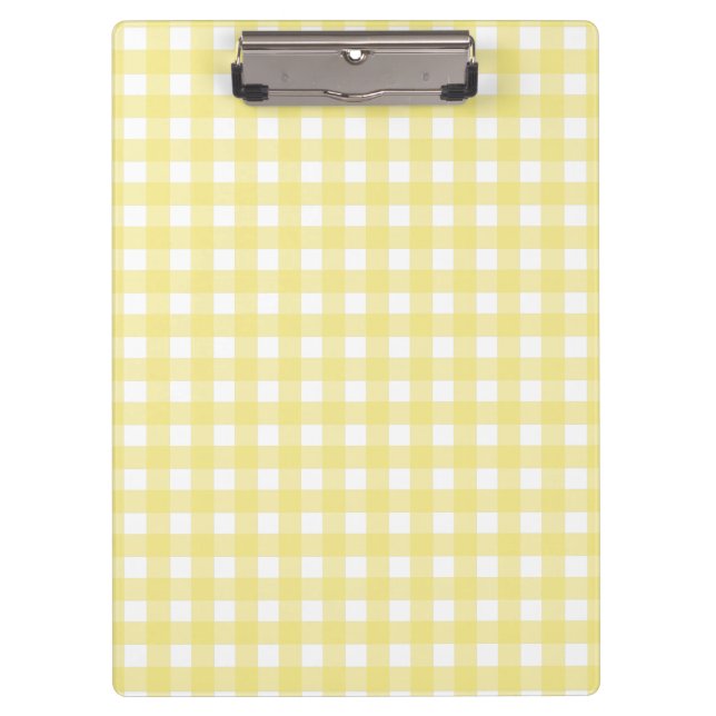Carpeta De Pinza Gingham blanco y amarillo pálido (Anverso)