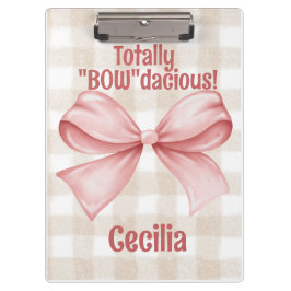 Carpeta De Pinza gingham "Bowdacious" con arco acuático clásico