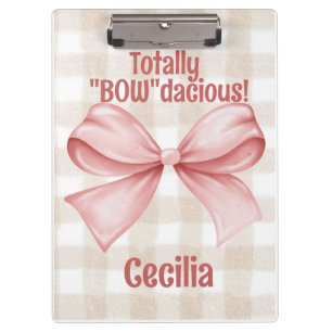 Carpeta De Pinza gingham "Bowdacious" con arco acuático clásico