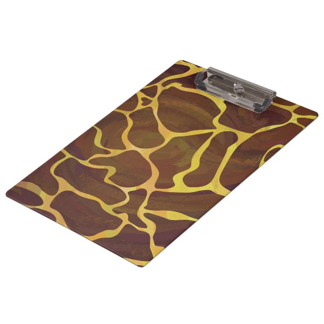 Carpeta De Pinza Giraffe Brown and Yellow Print (Angular)