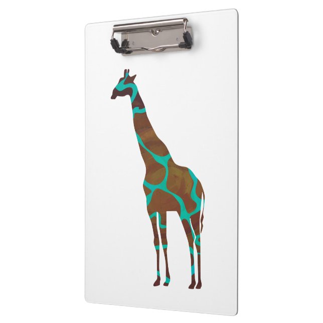 Carpeta De Pinza Giraffe Brown y la impresión Verde azulada (Izquierda)