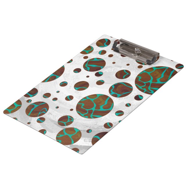 Carpeta De Pinza Giraffe Brown y la impresión Verde azulada (Angular)