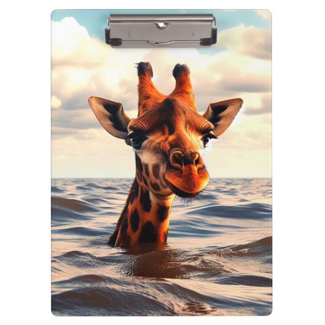 Carpeta De Pinza Giraffe en el mar (Anverso)