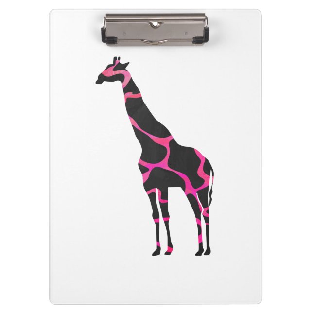 Carpeta De Pinza Giraffe Hot Pink and Black Silhouette (Anverso)
