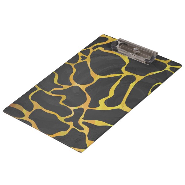 Carpeta De Pinza Giraffe Impresión negra y amarilla (Angular)