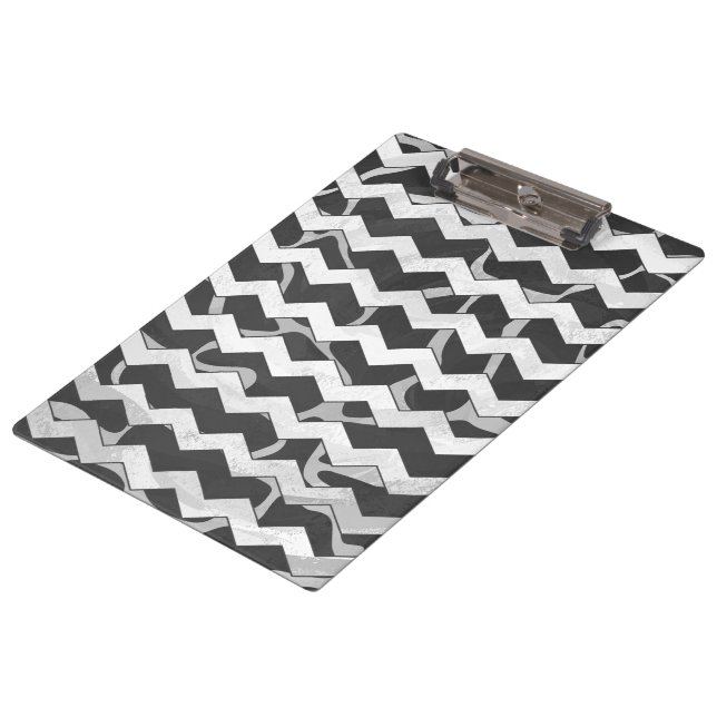 Carpeta De Pinza Giraffe Patrón de Chevron negro y gris (Angular)