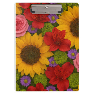 Carpeta De Pinza Girasol y Rosa