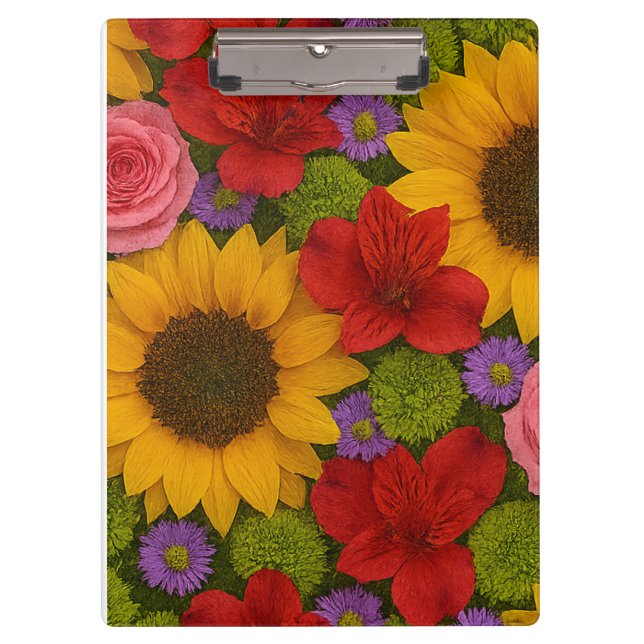 Carpeta De Pinza Girasol y Rosa (Anverso)