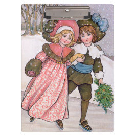 Carpeta De Pinza Girl and boy ice skating - Florence Hardy