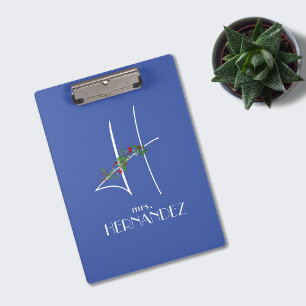 Carpeta De Pinza Girly boho acuarela inicial H