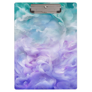 Carpeta De Pinza Giro de nubes azul y púrpura