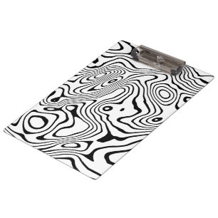 Carpeta De Pinza Giro líquido blanco negro Resumen Diseño