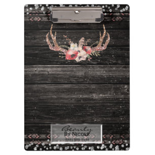 Carpeta De Pinza Glamor Rústico Boho Cuernos de Ciervo Calavera Per