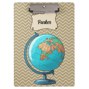 Carpeta De Pinza Globo Mundial de Escuelas Personalizadas