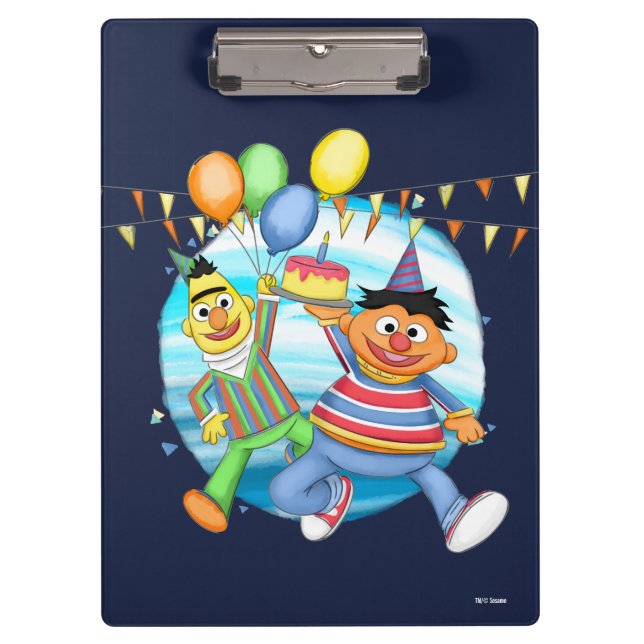 Carpeta De Pinza Globos de Bert y Ernie Birthday (Anverso)